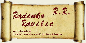 Radenko Ravilić vizit kartica
